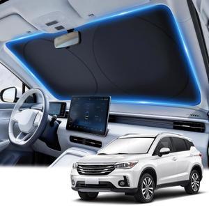 JUSTTOP 자동차 선쉐이드 윈드실드 - 접이식 태양 창문 실드 210T 코팅 은 천 반사 폴리에스터 소재로 99% 자외선을 차단하고 대부분의 윈드실드에 맞습니다(대형 63 x
