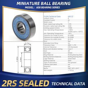 FUSHI 608 ZZ 베어링 8x22x7mm 10Pcs RS  산업용 호환모터 용 호환플랜지 핸드 피스 고속