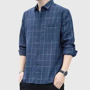 남성 캐쥬얼 긴팔 카라 기본핏 가을 봄 셔츠 체크남방