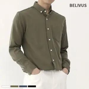 BBI076 긴팔 셔츠 빌리버스 남방 남자 카라 솔리드