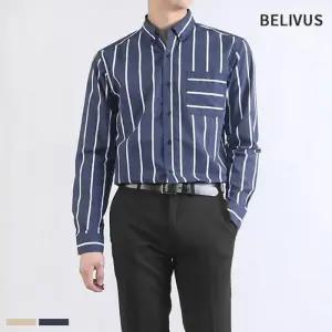 남방 빌리버스 스트라이프 셔츠 BBI027 남자 카라