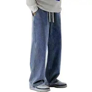 2컬러 와이드핏바지 남성바지 데님팬츠 캐주얼바지 바지 밴딩 와이드핏 밴딩바지 베이