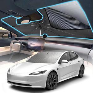 [2025년 업그레이드] 자동차 트럭 세단 SUV(57인치 x 31인치)를 위한 윈드실드 선쉐이드 우산, 비닐 코팅이 가능한 접이식 열 차폐 UV 광선 반사기가 실내를 시원하게 보호합니다