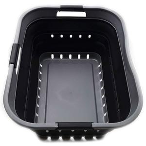 SAMMART 42L 접이식 플라스틱 세탁 바구니 - 팝업 보관 용기 /정리함 공간 절약형 /바구니 (1, 그레이 /블랙)