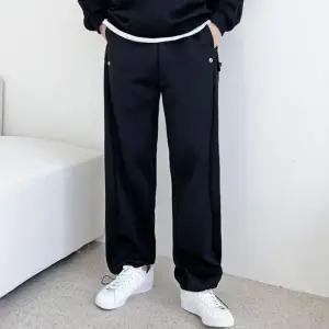 남성 팬츠 운동복 편한 스트링 밑단 트레이닝 와이드