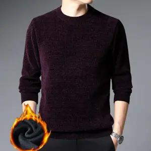 기모 무지 스웨터 데일리 라운드 니트 포근한 캐주얼