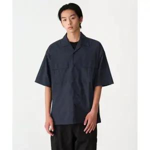 무신사스탠다드 오버사이즈 라이트웨이트 나일론 더블 포켓 반소매 셔츠 네이비 1625019