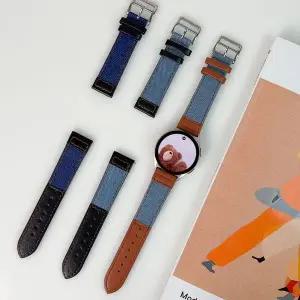 엔터콘 갤럭시워치 데님 레더 가죽 스트랩