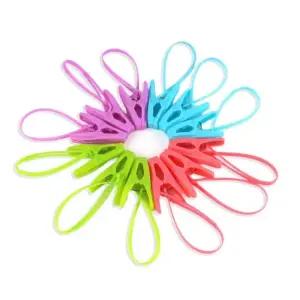 베란다 마당 주방 걸이형 빨래집게 12개입 모빌형 모자걸이 대형집게 뱀 봉집게 만능집게