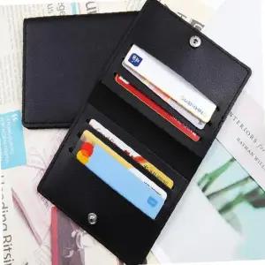 블랙1P 6포켓 신용카드지갑 명함 가죽 신분증 가로 가죽지갑 신분증지갑 카드보관지갑