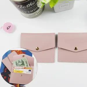 1P 카드지갑 연보라 휴대 신분증 사원증 4포켓 신분증지갑 가죽지갑 휴대용지갑 소형지갑