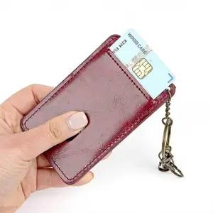 레드 가죽 인조가죽지갑 슬림 열쇠고리 지갑 카드 단면지갑 양면지갑 빈티지