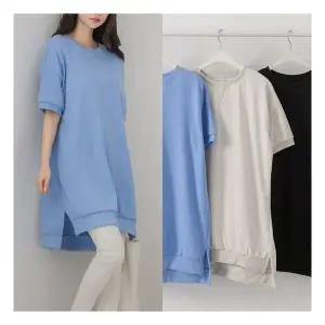 마미누리반팔 브이롱티 밑단트임 임산부 데일리룩 봄 여름 임부복 177143