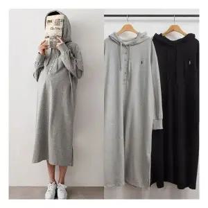 마미누리임산부 긴팔 자수 후드 수유원피스 임부원피스 177046