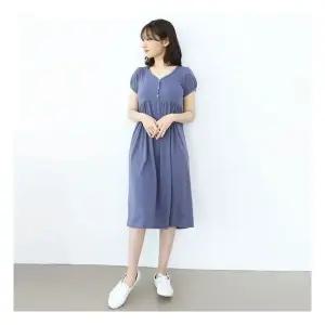 마미누리반팔 유리단추 원피스 수유복 만삭 임부복 빅사이즈 177017