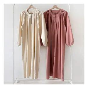 여성 U넥 라글란 버튼 드레스 임부 롱드레스 176928