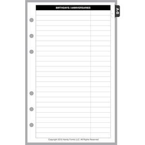 Franklin Covey 컴팩트 및 기타 노트북용 사이즈 이름 주소 리필, 펀치, 10.8 x 17.1cm(4.25 6.75인치)