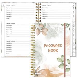 알파벳순 탭이 있는 단순화된 암호 책 - 컴퓨터 및 웹 사이트 로그인용 소형 포켓 사이즈 키퍼 저널 노트, 11.4 x 15.7cm(4.5 6.2인치), 로즈