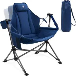 에버 어드밴스드 패딩 해먹 캠핑 의자 분리형 컵 홀더가 있는 오버사이즈 헤비 듀티 스윙 휴대용 접이식