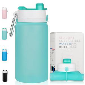여행, 헬스장, 하이킹, 사무실, 캠핑을 위한 PLTCAT 접이식 BPA 프리 재사용 가능한 경량 누수 방지 여행용 실리콘 물병