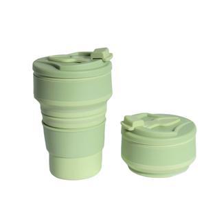 마리실바 12온스 접이식 물병, 실리콘 휴대용 여행용 캠핑 하이킹 사이클링 요가 스포츠 그린을 위한 경량 재사용 누수 방지 기능