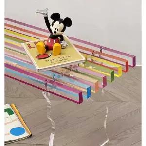 아크릴 벤치 의자 공원 카페 인테리어 레인보우