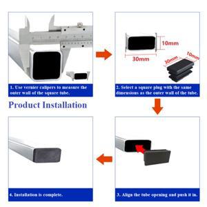 검은 색 플라스틱 블랭킹 엔드 캡 직사각형 파이프 튜브 삽입 플러그 마개 가구 테이블 의자 발 보호대