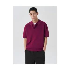 에잇세컨즈 8SECONDS 하프 밀라노 카라 반소매 니트 마젠타 424351LY2U 1643797