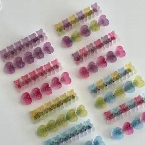 사탕 귀여운 옆머리핀 여름 하리보 젤리 헤어핀 헤어집게핀 헤 캔디삔 하트