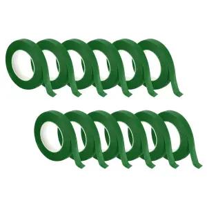 루믈사지 플로럴 테이프 12개 플로리스트 방수 녹색 꽃다발 길이 공예 크레이프 랩용 30야드 페이퍼 줄기