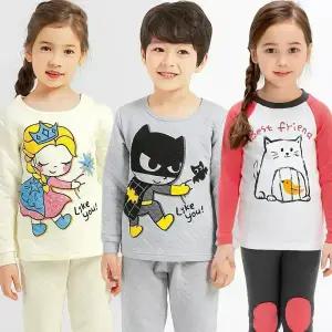 국산 무형광 유아 아기 아동 삼중지 보온내의 겨울내복 피치기모 실내복