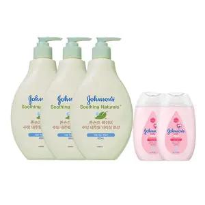 존슨즈 수딩내추럴 로션 400ml, 3개 + 증정( 핑크로션 100ml, 2개)