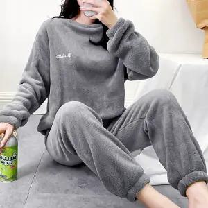 쉬블림로브 (상의+하의) 여성 극세사 패턴 수면잠옷 GWD0018