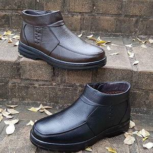 소가죽/ 남성 발목부츠 방한부츠 남자겨울신발  퍼안감