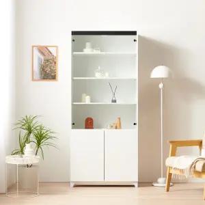 고광택 샤이니 LPM 콤비 800 유리 장식장 다용도 진열장 그릇장 (강화유리도어)