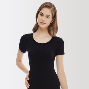 제임스딘 여성 면스판 베이직 3부 반팔 티셔츠 JHWRV014