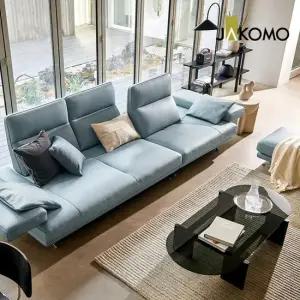 자코모 시그니처 와이드 4인 기능성 럭스 통가죽 천연면피 소가죽 소파+스툴