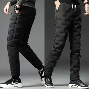 남성 방한 패딩 바지 남자 솜 누빔 스판 작업복 일자 밴딩 조거 팬츠