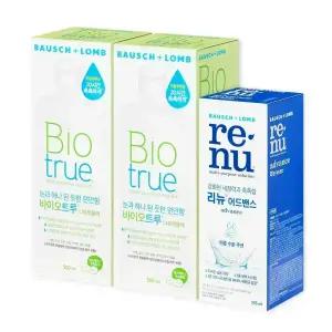 [공식] 바슈롬 바이오트루 렌즈세척액 500ml x2개 + 리뉴 어드밴스 355ml x1개