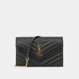 갤러리아 생로랑 마틀라쎄 엠벨롭 체인 여성 숄더백 742920 BOW01 1000