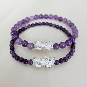 이스테리 실버999 비휴 자수정 원석 팔찌 금전운 사업운 재물운 행운은팔찌