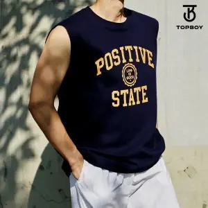 [하프클럽/탑보이]POSITIVE 스테이트 그래픽 나시 (NS618)