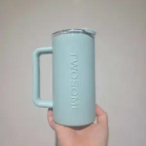 투썸플레이스 시그니처 핸들 텀블러 591ml 스카이블루 각인 손잡이 스텐