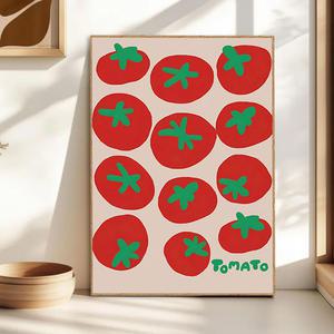 토마토 일러스트 인테리어 그림 거실 주방 빈티지 과일 포스터 개업 집들이선물
