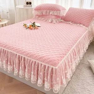 레이스침대커버 퀸사이즈 호텔식 사계절 프릴