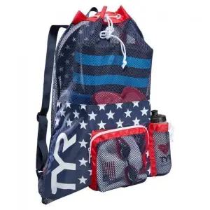 TYR 빅 메쉬 머미 백팩 - 레드네이비 여름 수영 바닷가 여행 등산 가벼운 배낭 가방