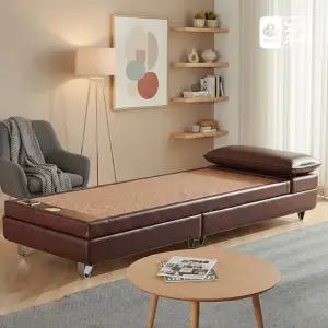 노송가구 엘란1 천연가죽 황토볼 흙쇼파 평상형 카우치 온열소파