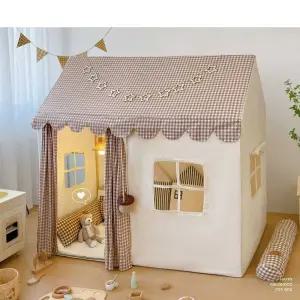 키즈플레이하우스 실내 유아 키즈카페 놀이터 놀이방 텐트(125x80x125cm)+커튼