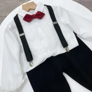 팜므 아기봄가을정장코디 아동 남아 돌아기 주름셔츠