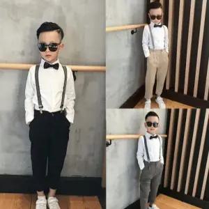 팜므 남아 정장 아동 남아 아기 돌아기 멜빵 세트